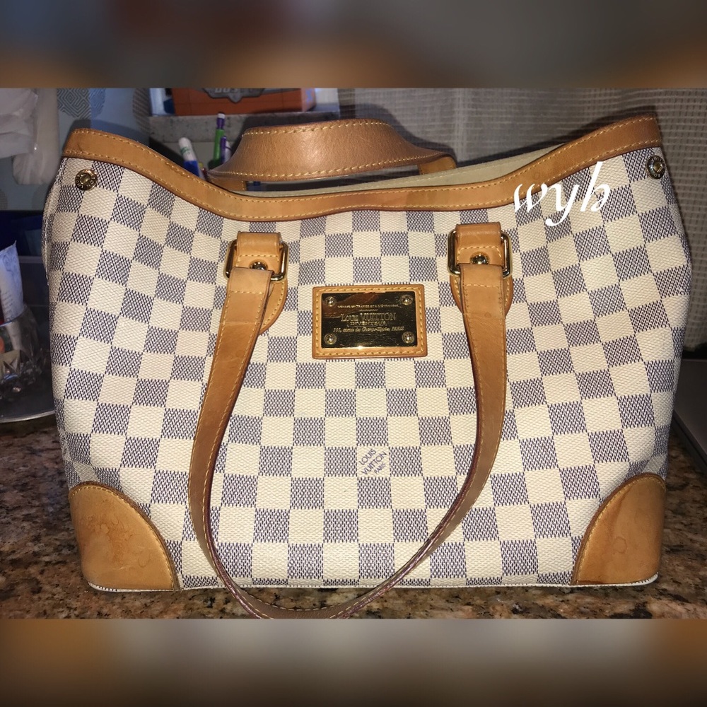 Authentic Louis Vuitton Damier Azur Hampstead PM